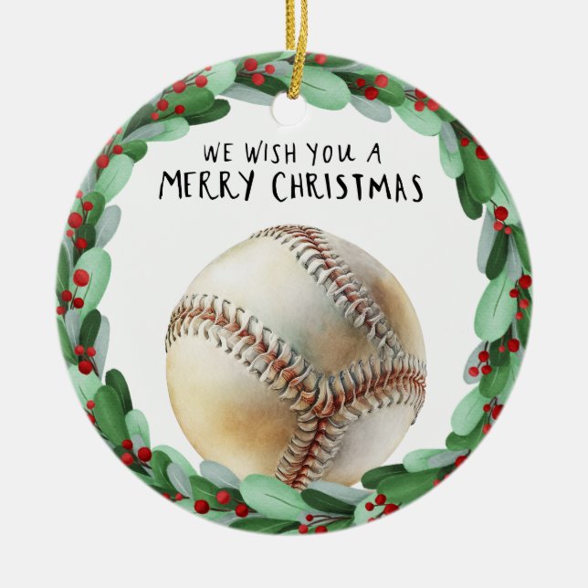 Décoration En Céramique Noël de baseball (Devant)