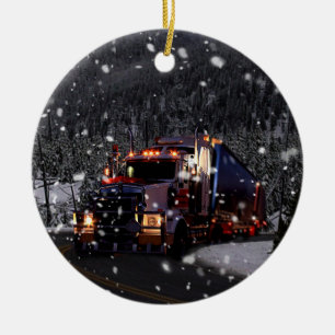 Décoration En Céramique Noël de chauffeur de camion