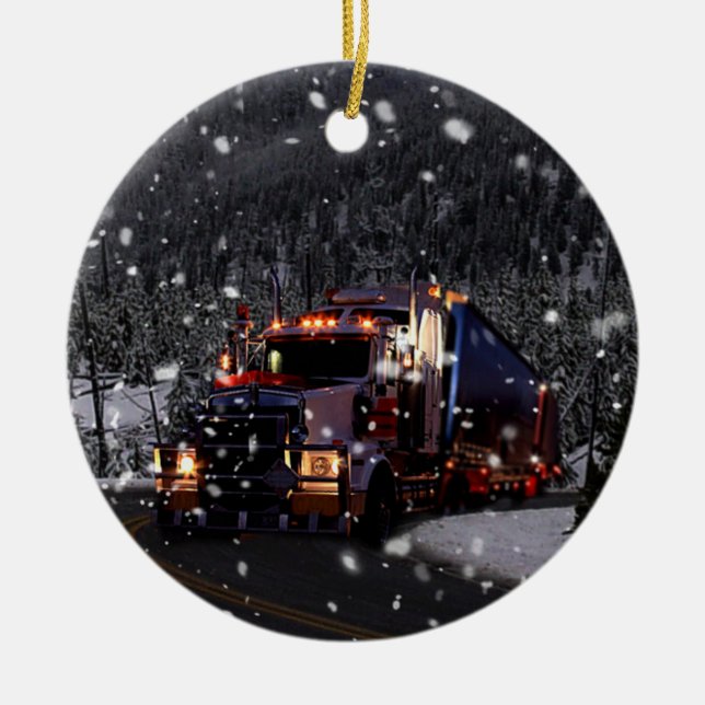 Décoration En Céramique Noël de chauffeur de camion (Devant)