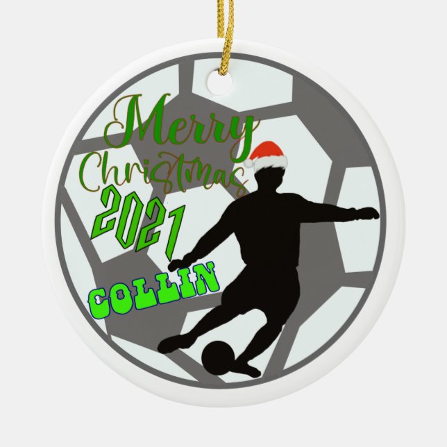 Décoration En Céramique Noël de football (Devant)