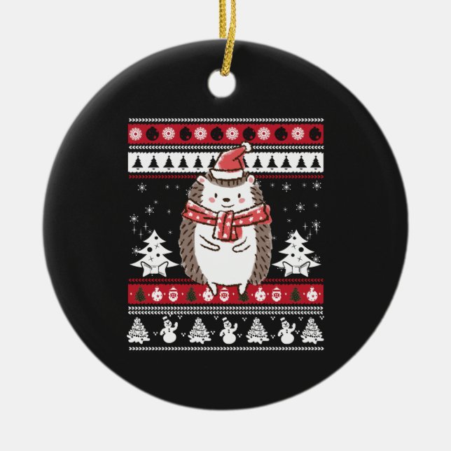 Décoration En Céramique Noël de Hérisson (Devant)