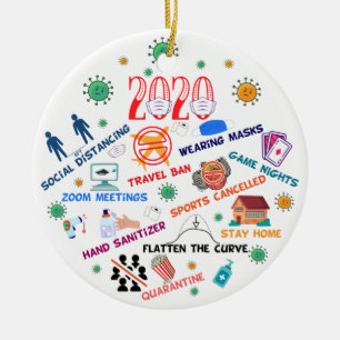 Décoration En Céramique Noël de la pandémie de 2020