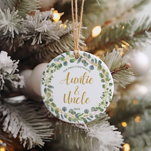 Décoration En Céramique Noël de la tante et de l'oncle 