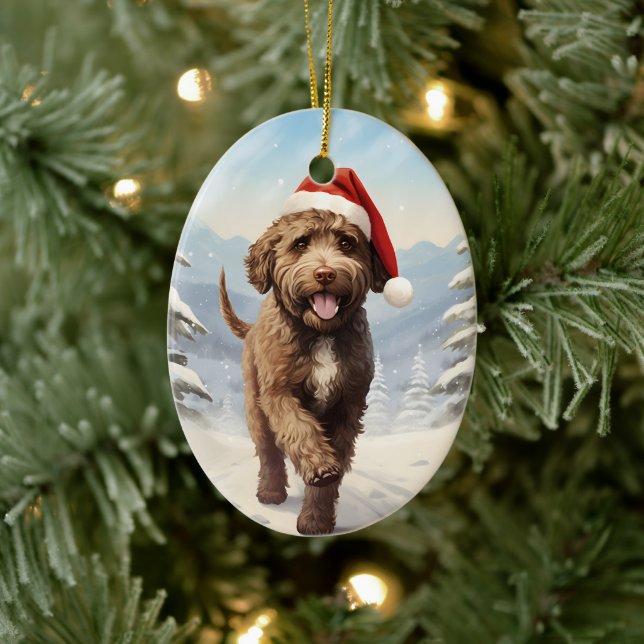 Décoration En Céramique Noël de Lagotto Romagnolo (Arbre)