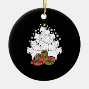 Décoration En Céramique Noël de l'arbre de Noël Westie Funny