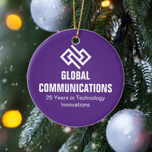 Décoration En Céramique Noël de l'entreprise cyber pourpre personnalisée