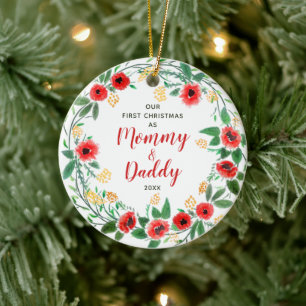 Décoration En Céramique Noël de maman et papa