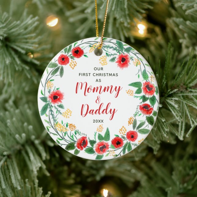 Décoration En Céramique Noël de maman et papa (Arbre)