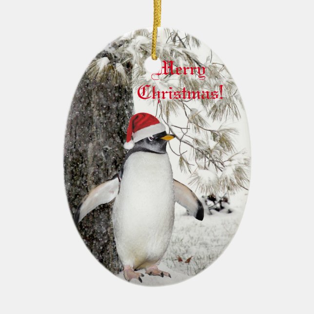 Décoration En Céramique Noël de pingouin (Devant)