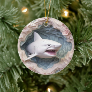 Décoration En Céramique Noël de requin 3D