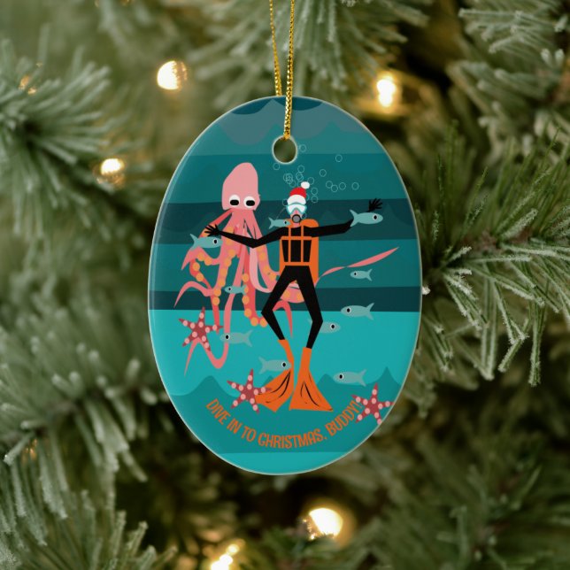 Décoration En Céramique Noël des plongeurs sous-marins (Arbre)