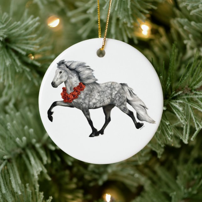 Décoration En Céramique Noël du cheval islandais (Arbre)