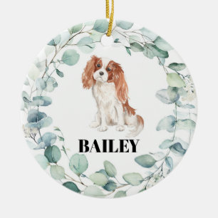Décoration En Céramique Noël du chien espagnol Cavalier King Charles