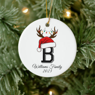 Décoration En Céramique Noël du Père Noël de famille monogramme