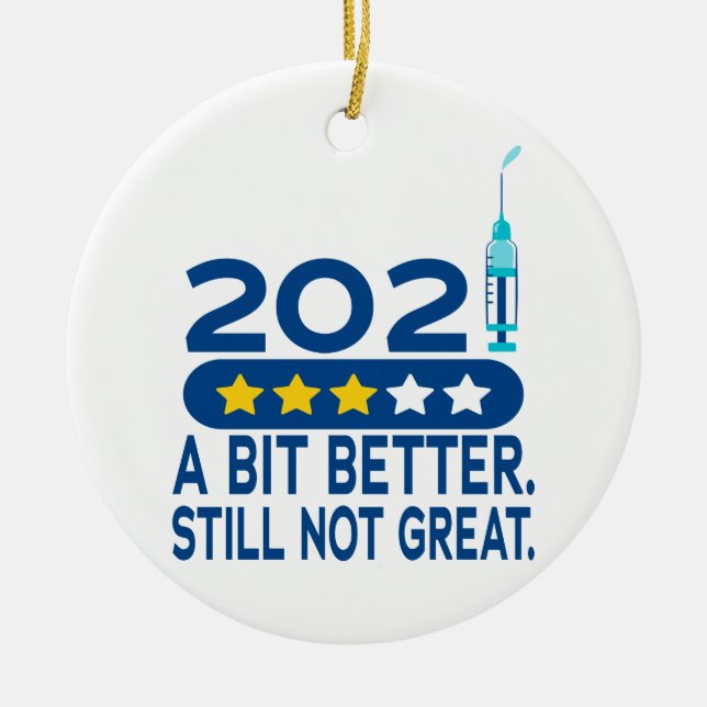 Décoration En Céramique Noël du vaccin drôle 2021 (Devant)