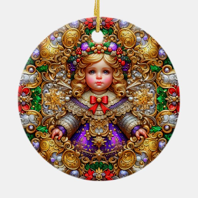 Décoration En Céramique NOËL ~ Enfant 19e siècle ~ (Dos)