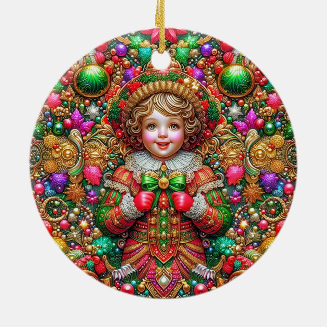 Décoration En Céramique NOËL ~ Enfant 19e siècle ~ (Dos)