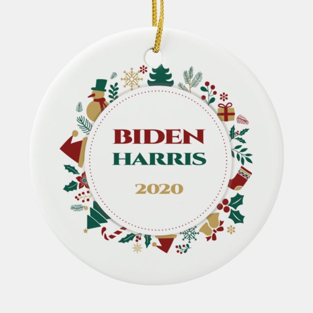 Décoration En Céramique Noël festif Biden/Harris 2020 (Devant)