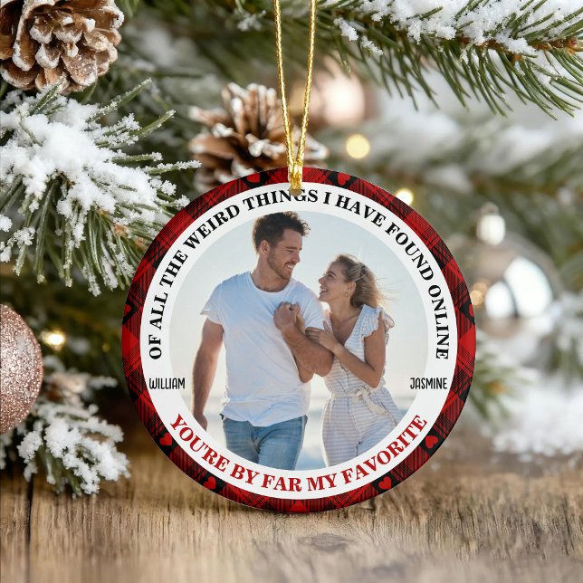 Décoration En Céramique Noël Funny Couple Photo Cadre Buffalo (Créateur téléchargé)