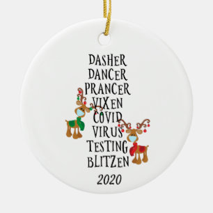 Décoration En Céramique Noël Funny Reindeer Names Covid 2020