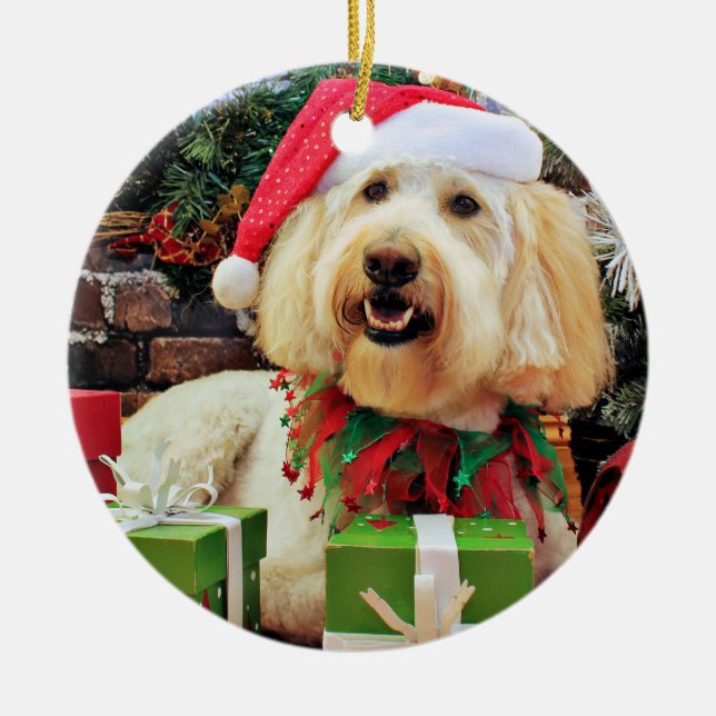 Décoration En Céramique Noël - GoldenDoodle - Bella (Devant)