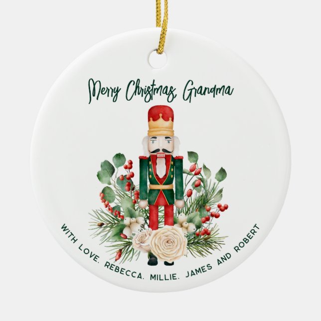 Décoration En Céramique Noël Grandma Photo et Casse-noires Script (Devant)