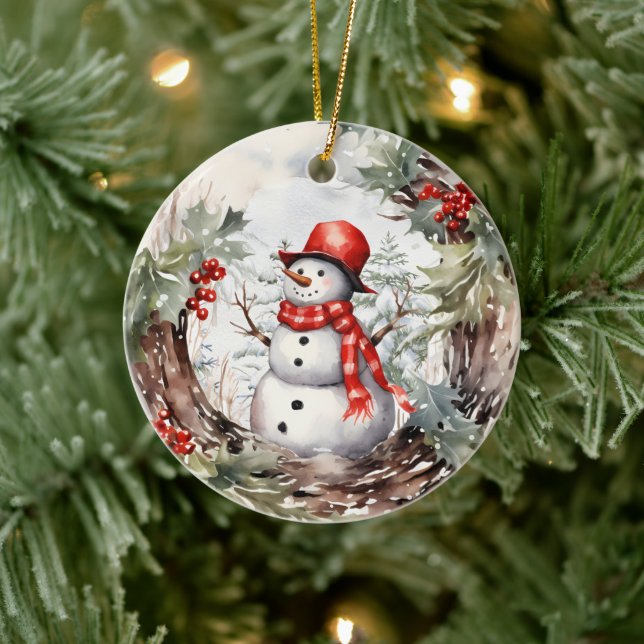 Décoration En Céramique Noël hiver Snowman (Arbre)