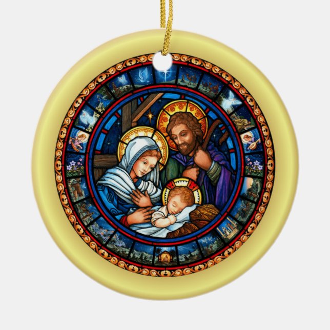 Décoration En Céramique Noël ~ La Sainte Famille ~ Nativité ~ * ~ (Devant)