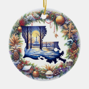Décoration En Céramique Noël Louisiane
