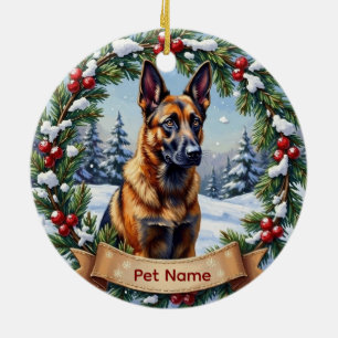 Décoration En Céramique Noël Malinois belge