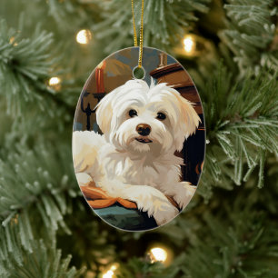 Décoration En Céramique Noël Maltais Unique, Cadeau Pour Amoureux de les c