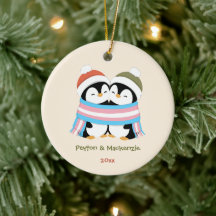 Noël Manchots Trans Cozy Personnalisés