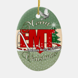 Décoration En Céramique NOËL Médicale de technicien de secours d'EMT