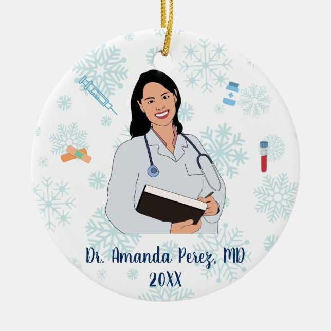 Décoration En Céramique Noël Médicale personnalisé (Devant)