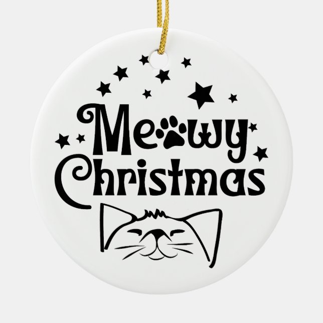Décoration En Céramique Noël Meowy | Double face (Devant)