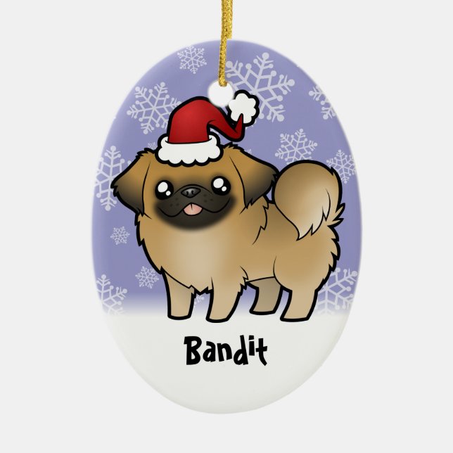 Décoration En Céramique Noël Pekingese (chiot coupé) (Devant)