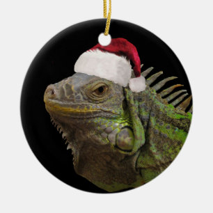 Décoration En Céramique Noël Père Noël Iguana Lizard