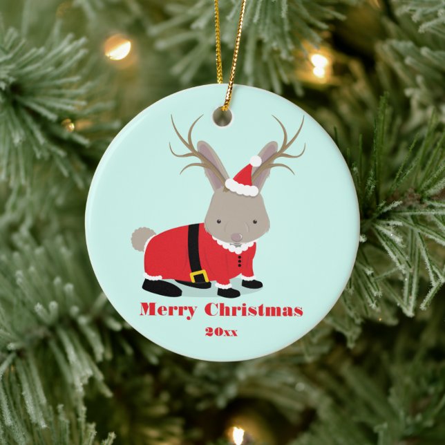 Décoration En Céramique Noël père Noël Jackalope (Arbre)