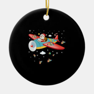 Décoration En Céramique Noël Père Noël Pilote Volant Avion Garçons G