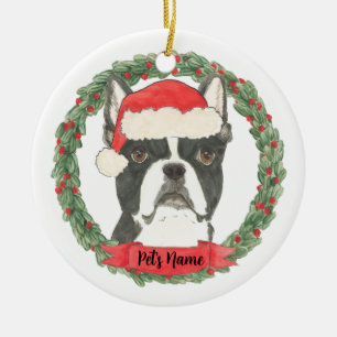 Décoration En Céramique Noël personnalisé Boston Terrier