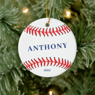 Décoration En Céramique Noël personnalisé de baseball