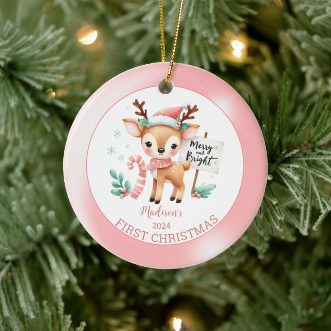 Décoration En Céramique Noël personnalisé des cerfs de bois (Arbre)