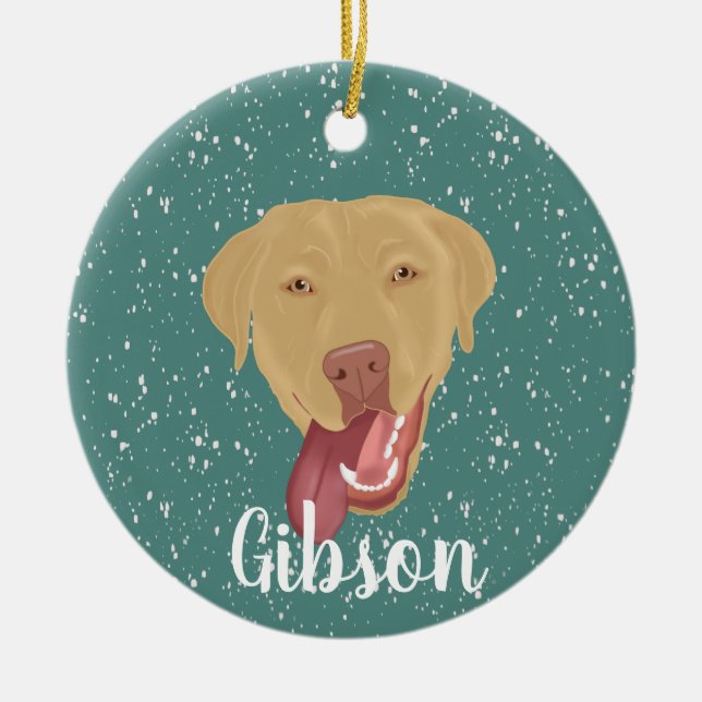 Décoration En Céramique Noël personnalisé Dudley Labrador (Devant)