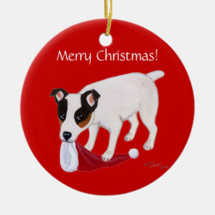 Décoration En Céramique Noël personnalisé Jack Russell Terrier