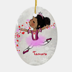 Décoration En Céramique Noël personnalisé par ballerine d'Afro-américain