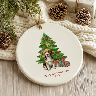 Décoration En Céramique Noël personnalisé pour chien Beagle
