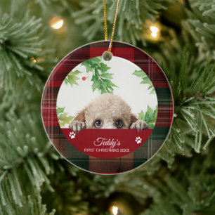Décoration En Céramique Noël personnalisé premier chien caniche