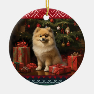 Décoration En Céramique Noël Poméran