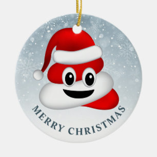 Décoration En Céramique noël pooji emoji avec santa hat