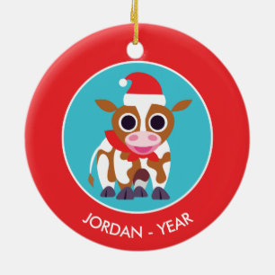 Décoration En Céramique Noël Reba la vache